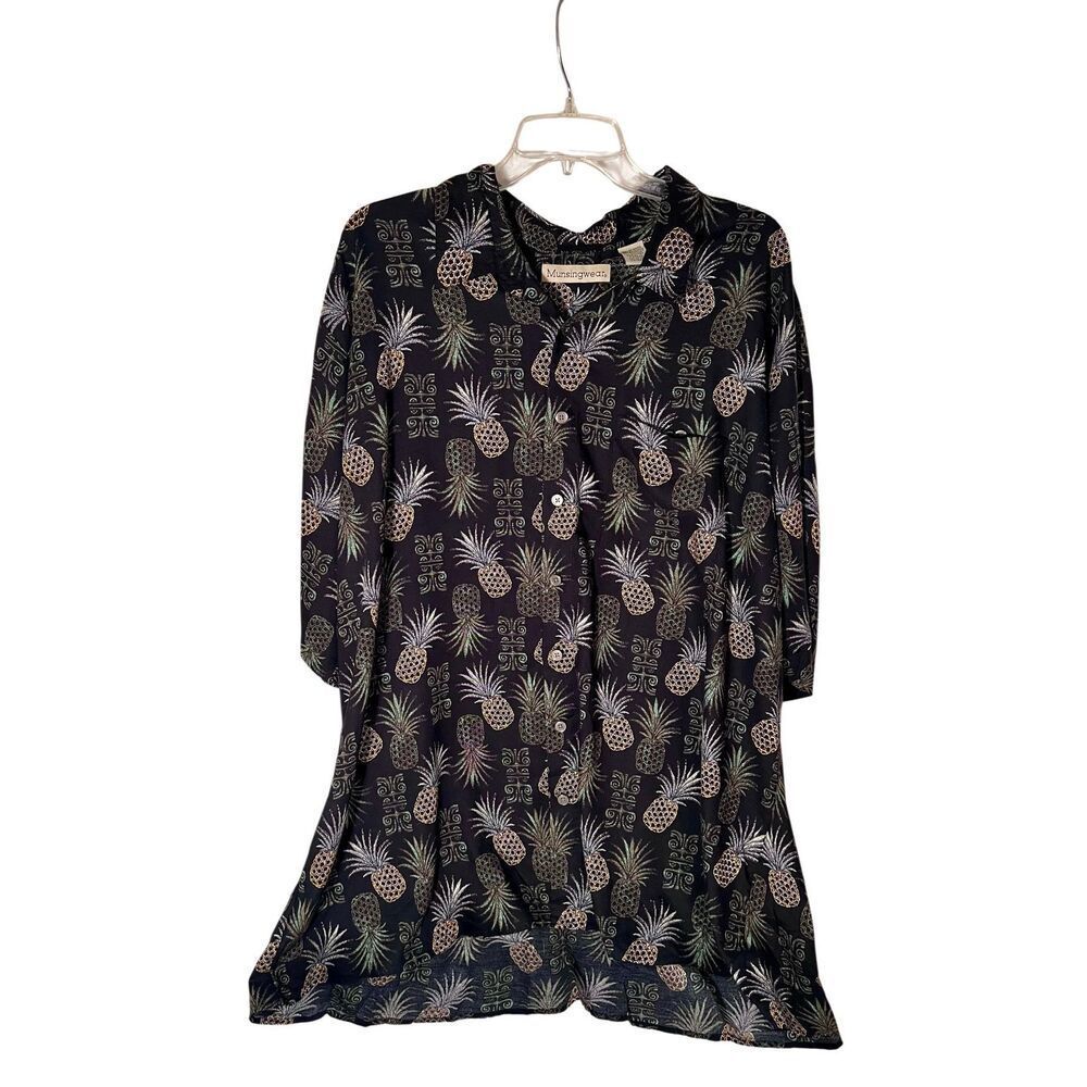 Vintage Munsingwear Rayon/Viscose Pineapple Hawaiian Button Down Shirt Mens 3XLT